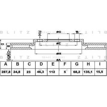 Диск тормозной <b>BLITZ BS0129</b>