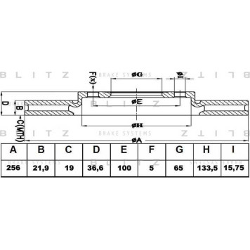 Диск тормозной <b>BLITZ BS0153</b>