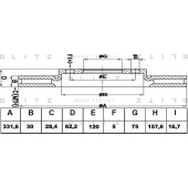 Диск тормозной <b>BLITZ BS0165</b>