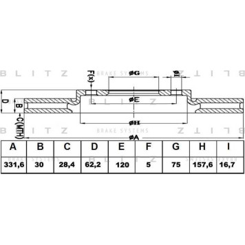 Диск тормозной <b>BLITZ BS0165</b>