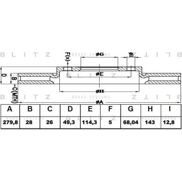 Диск тормозной <b>BLITZ BS0170</b>