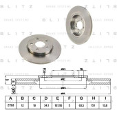 Диск тормозной <b>BLITZ BS0177</b>