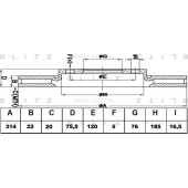Диск тормозной <b>BLITZ BS0183</b>