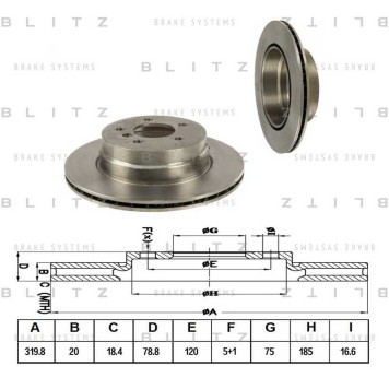 Диск тормозной <b>BLITZ BS0273</b>