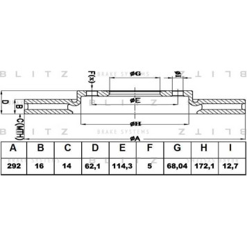 Диск тормозной <b>BLITZ BS0278</b>