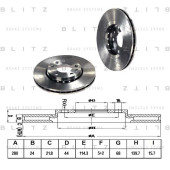 Диск тормозной <b>BLITZ BS0296</b>