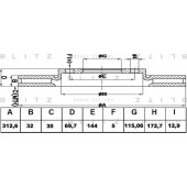 Диск тормозной <b>BLITZ BS0300</b>