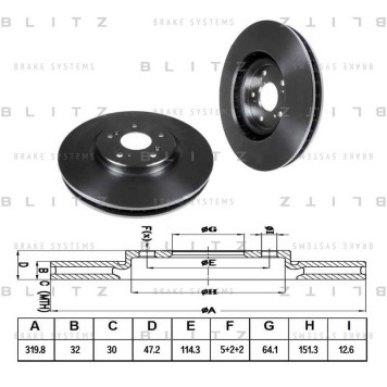 Диск тормозной <b>BLITZ BS0326</b>