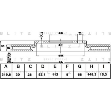Диск тормозной <b>BLITZ BS0329</b>