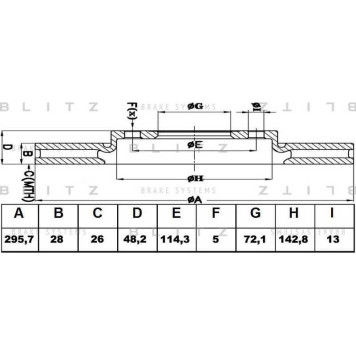 Диск тормозной <b>BLITZ BS0330</b>