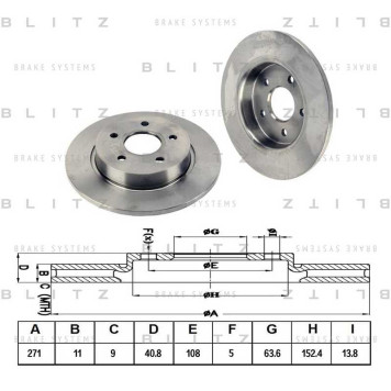 Диск тормозной <b>BLITZ BS0331</b>