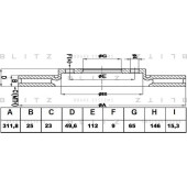 Диск тормозной <b>BLITZ BS0339</b>
