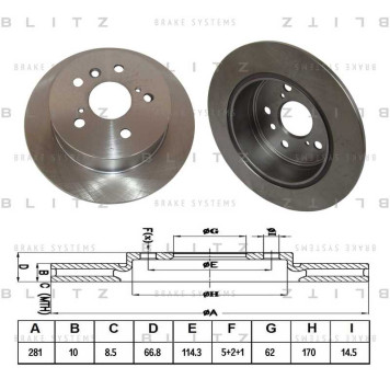 Диск тормозной <b>BLITZ BS0349</b>