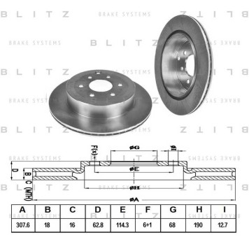 Диск тормозной <b>BLITZ BS0352</b>