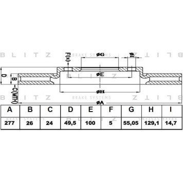 Диск тормозной <b>BLITZ BS0368</b>