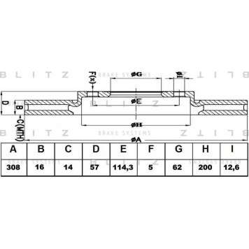 Диск тормозной <b>BLITZ BS0377</b>
