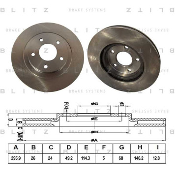 Диск тормозной <b>BLITZ BS0382</b>