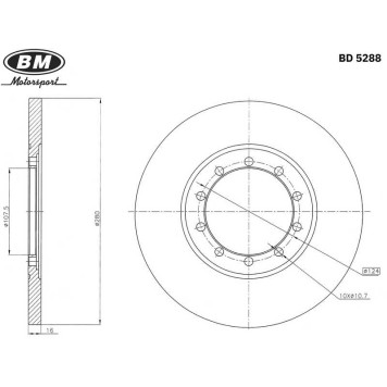 Диск тормозной задний (1шт.) <b>BM-MOTORSPORT BD5288</b>-1
