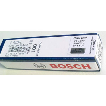 Свеча накаливания BOSCH 0 250 201 039