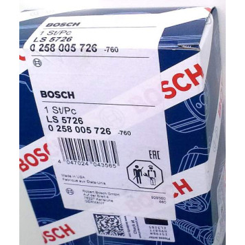 Датчик концентрации кислорода (лямбда-зонд) BOSCH 0258005726