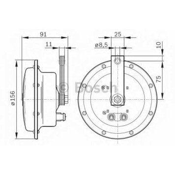 Звуковой сигнал BOSCH BH-BT / 0 986 AH0 203-1