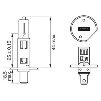 Лампа накаливания H1 12В 55Вт PLUS 50 BOSCH 1 987 301 041-3