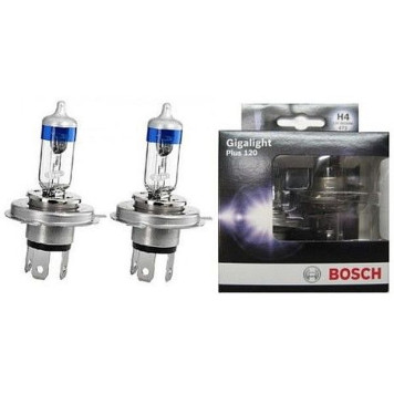 Лампа накаливания H4 12В 60/55Вт +120% комплект 2шт BOSCH GigaLight Plus 120 1 987 301 106