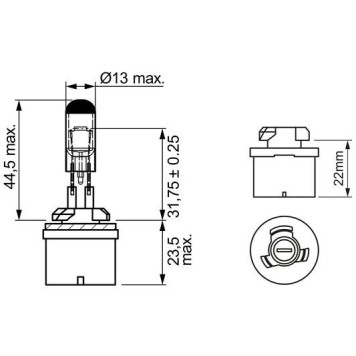 Лампа накаливания H27W/1 12V 27W PG13 BOSCH 1 987 302 024-2