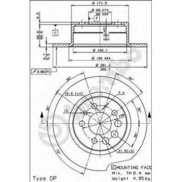 Тормозной диск BREMBO 08.3441.24