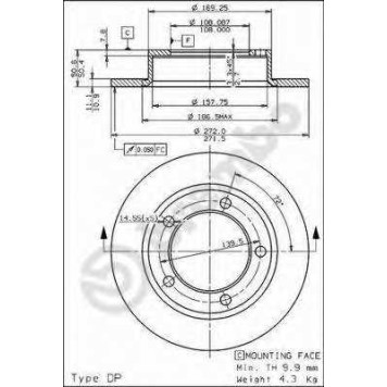 Диск тормозной 08.3939.10, BREMBO