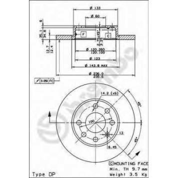 Тормозной диск BREMBO 08.4475.10