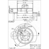 BREMBO 08473821 - диск тормозной задний 08.4738.21