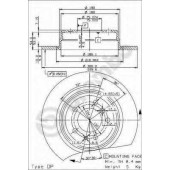 BREMBO 08517434 - диск тормозной задний 08.5174.34 (300х10) 5 отв
