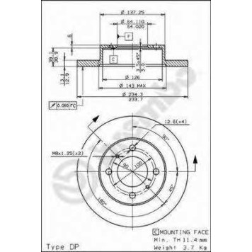 Тормозной диск BREMBO 08.5243.30