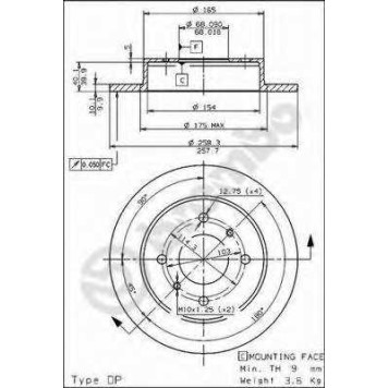 Тормозной диск BREMBO 08.5443.10