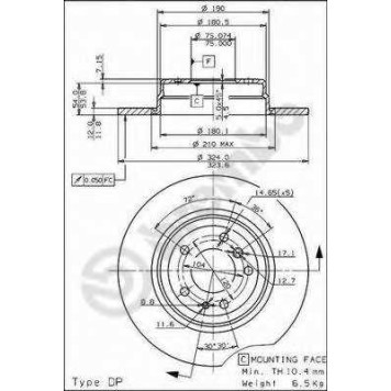 Тормозной диск BREMBO 08.5580.11