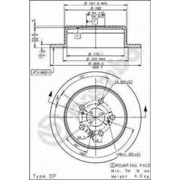 Тормозной диск BREMBO 08.5625.10