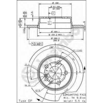 Тормозной диск BREMBO 08.5725.10