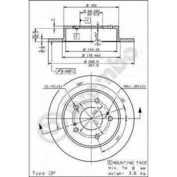 Тормозной диск BREMBO 08.5737.20
