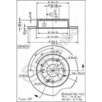 Тормозной диск BREMBO 08.5803.10