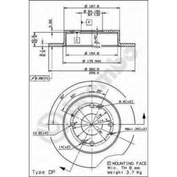 Тормозной диск BREMBO 08.5803.21