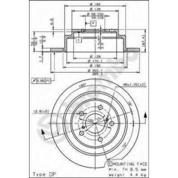 Тормозной диск BREMBO 08.6897.11