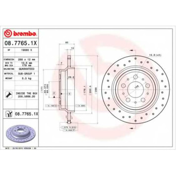 Тормозной диск BREMBO 08.7765.1X