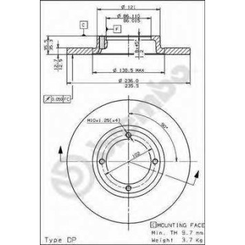 Тормозной диск BREMBO 08.7822.10