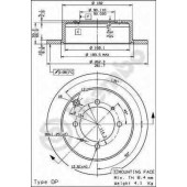 BREMBO 08831610 - диск тормозной задний 08.8316.10 (262х10) 4 отв