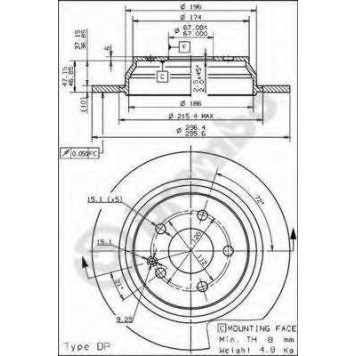 Тормозной диск BREMBO 08.8405.10