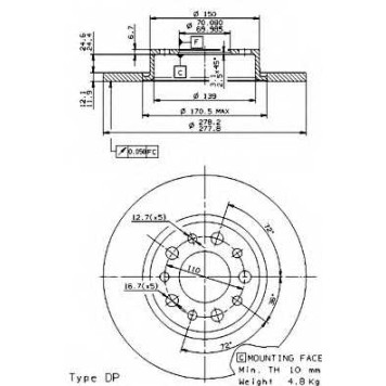 Тормозной диск BREMBO 08.9364.11