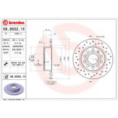 Тормозной диск BREMBO 08.9502.1X