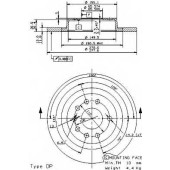 BREMBO 08951110 - диск тормозной задний 08.9511.10 (278х12) 5 отв