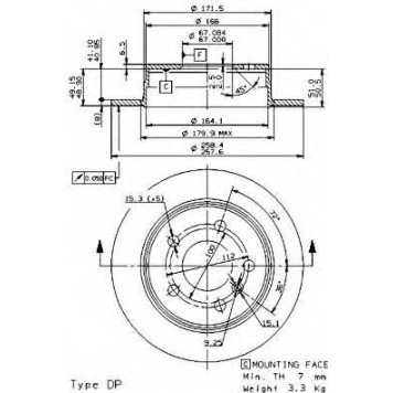 Тормозной диск BREMBO 08.9580.11